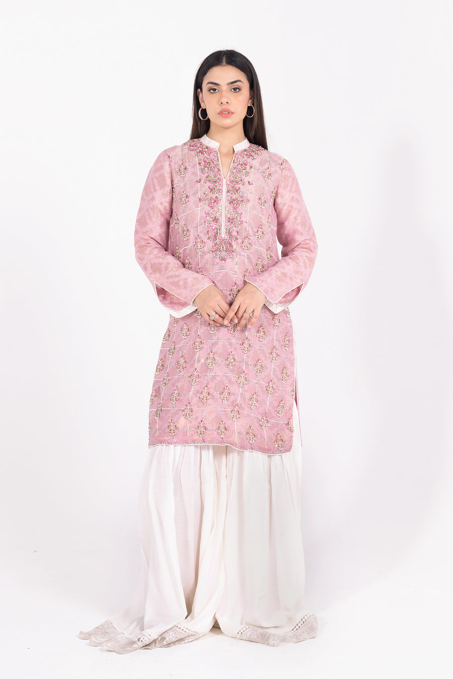 stitched jacquard shirt dresses for women in Pakistan