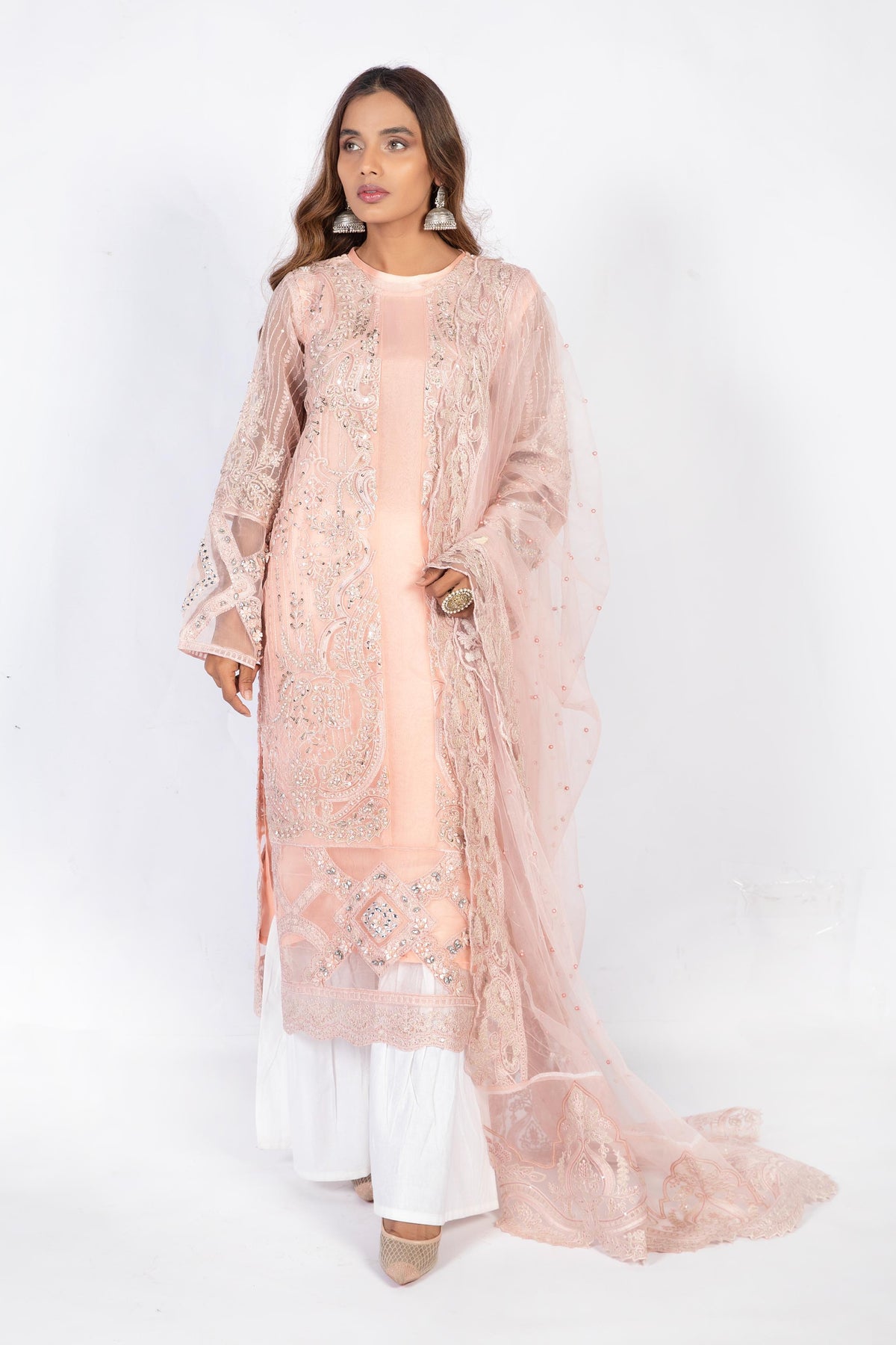 embroidered Pakistani ladies party wear dresses
